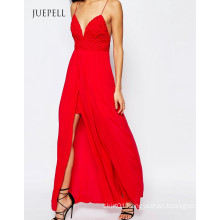 Private Party Maxi Long Dress in Crimson